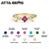 ATTA Luxury Clover Fine Jewelry Set in 925 Sterling Silver with Lab Created Sapphire Gold Plated Necklace Earrings Ring Set