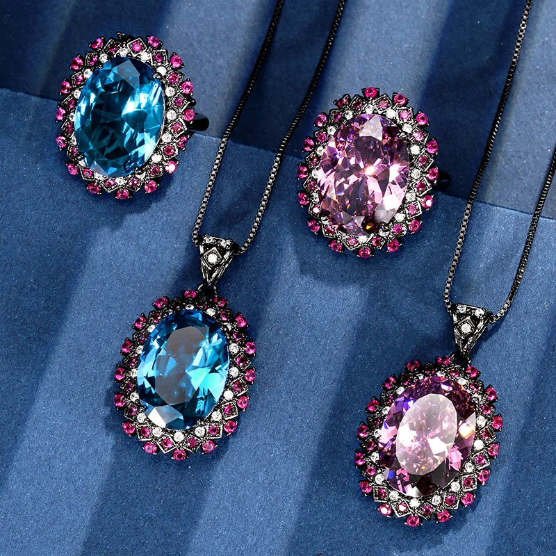 Gemfiori High End Luxury Hot Selling New Product Colorful Gemstone Women's Luxury Suit Bride Wedding Accessories Collarbone Chain