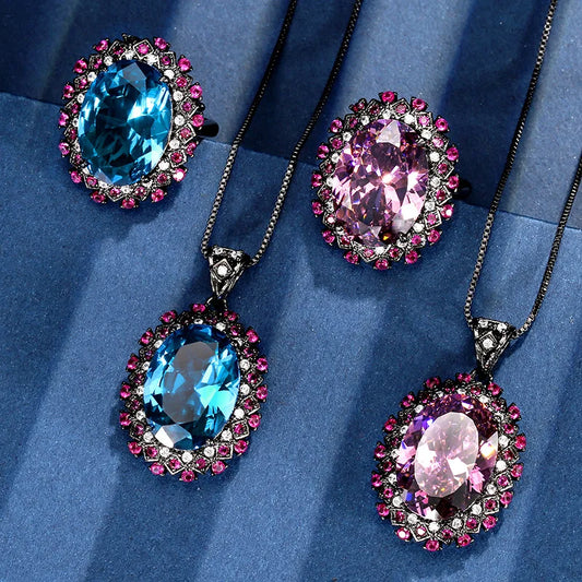 Gemfiori High End Luxury Hot Selling New Product Colorful Gemstone Women's Luxury Suit Bride Wedding Accessories Collarbone Chain
