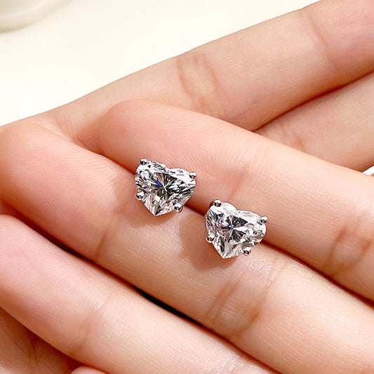 Gemfiori MSE-819 in 9K Gold Stock Fashion Jewelry Earring 1.1ct Heart E VVS2 Lab Diamonds IGI Party Gift Women's Earrings
