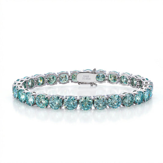 SY Factory Wholesale Children's 6MM Green Moissanite Hip Hop Tennis Bracelet S925 Sterling Silver Customization Rhodium Plated