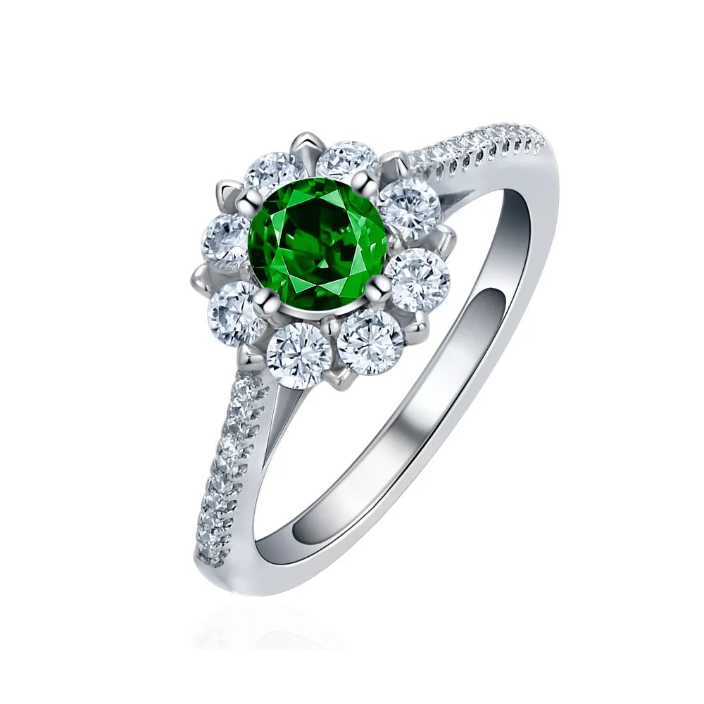 MuShan Jewelry Factory 925 Sterling Silver Rings Bands for Women Snowflake Flower Shape Cz Zircon Gemstones Ring Fine Jewelry