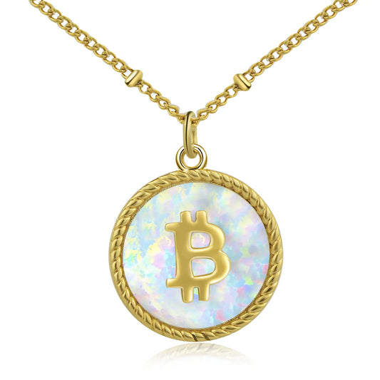 Trendy Symbol Necklace Aobao Inlaid Coin Pendant Fashion Jewelry