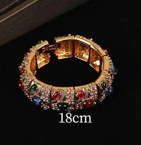 Medieval Retro Copper Inlaid Rhinestone Necklace Earrings Bracelet Fashion Light Luxury Elegant Jewelry Set
