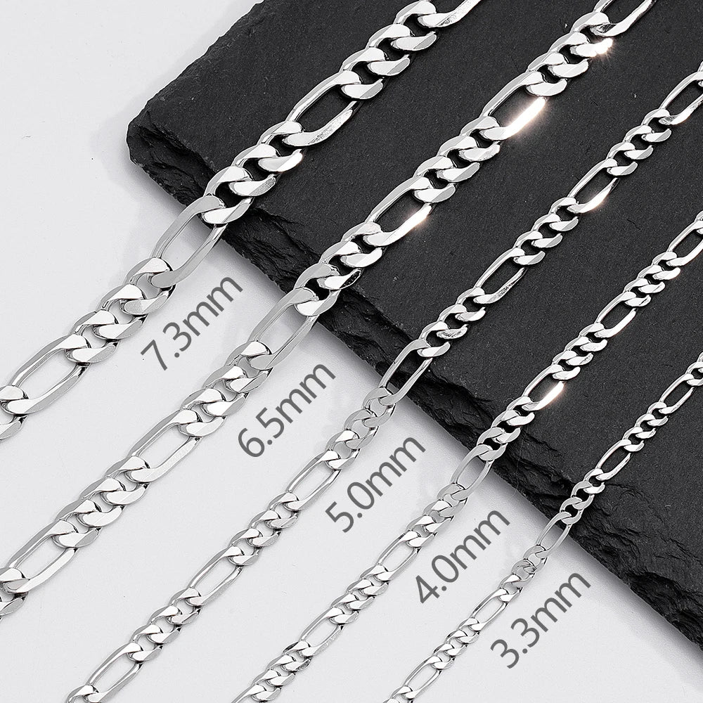 S&S Diamond-Cut Figaro Chain Necklace | 925 Sterling Silver | S&S