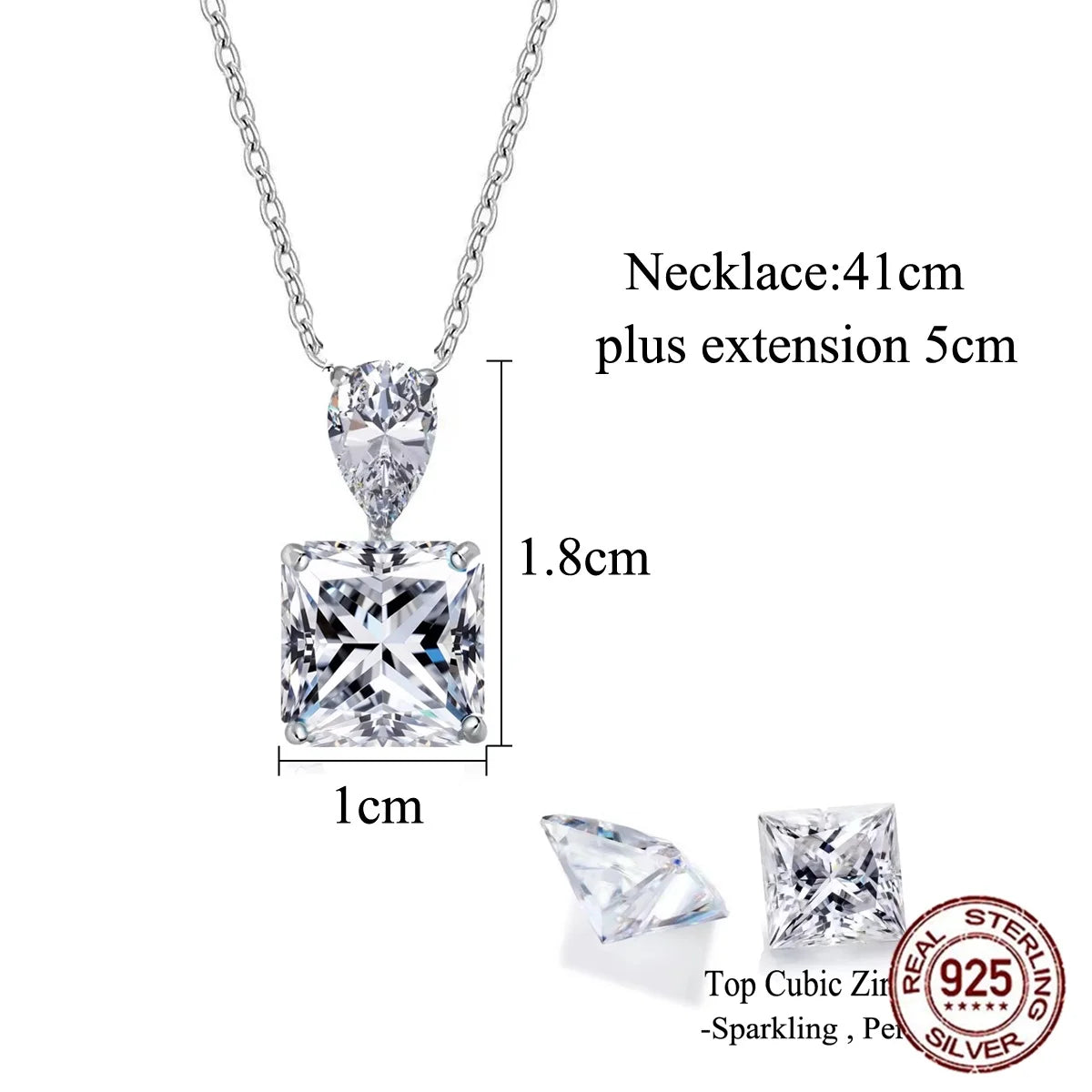 S&S 925 Sterling Silver 8A Ice Flower Cut CZ Pendant Necklace – Rhodium Plated – Collection