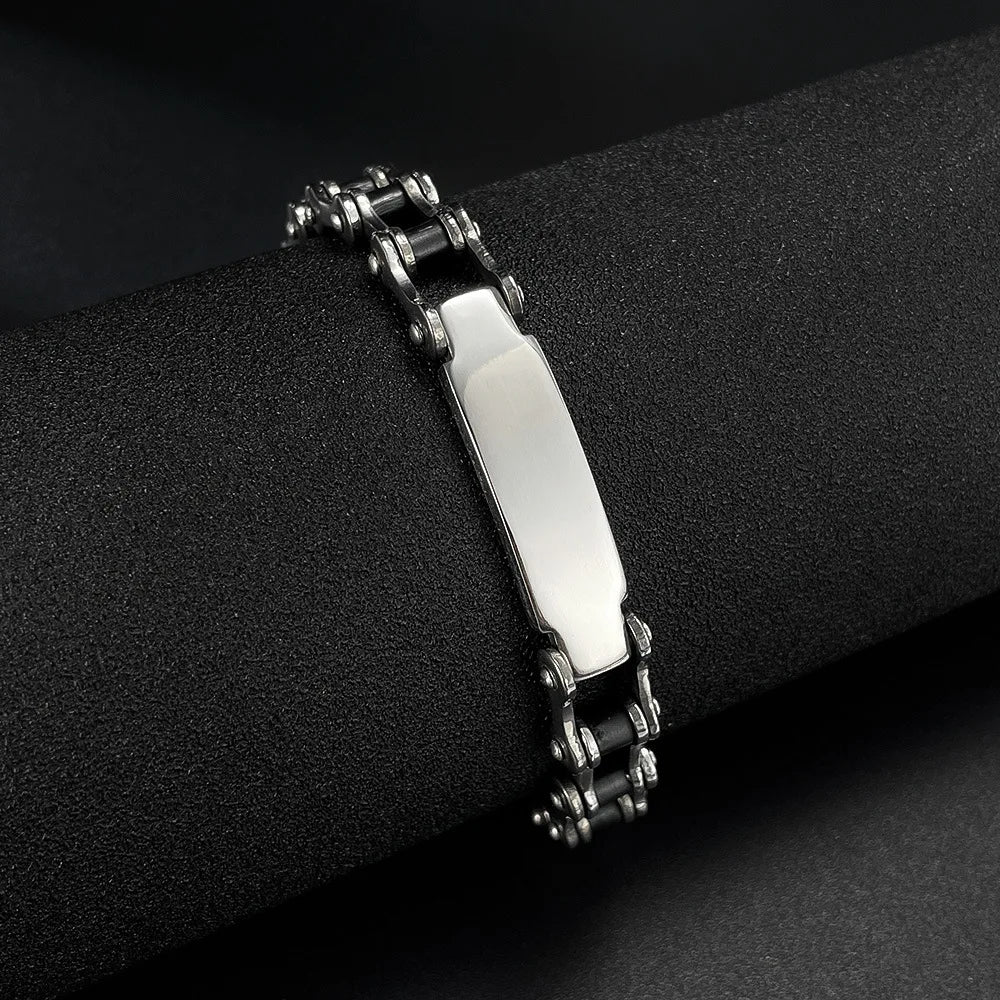 REBEL VIKING Minimalist Biker Chain Link Bracelet – Stainless Steel