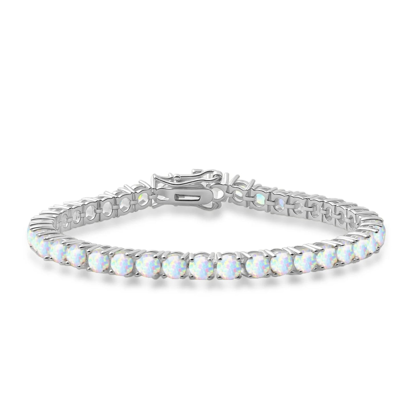Bohemian Hawaiian Opal Brass Beaded Bracelet-Trendy Exquisite Flower Egg Gem Design Fashion Jewelry for Women
