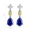 Gemfiori Anster High Quality S925 Lab Grown Sapphire Earring Stud Dainty Gemstone Stud Earrings for Women Daily Wear Gift