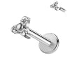 S&S ASTM F136 Titanium Labret Stud | Zircon | 83 Designs | Titanium & Gold