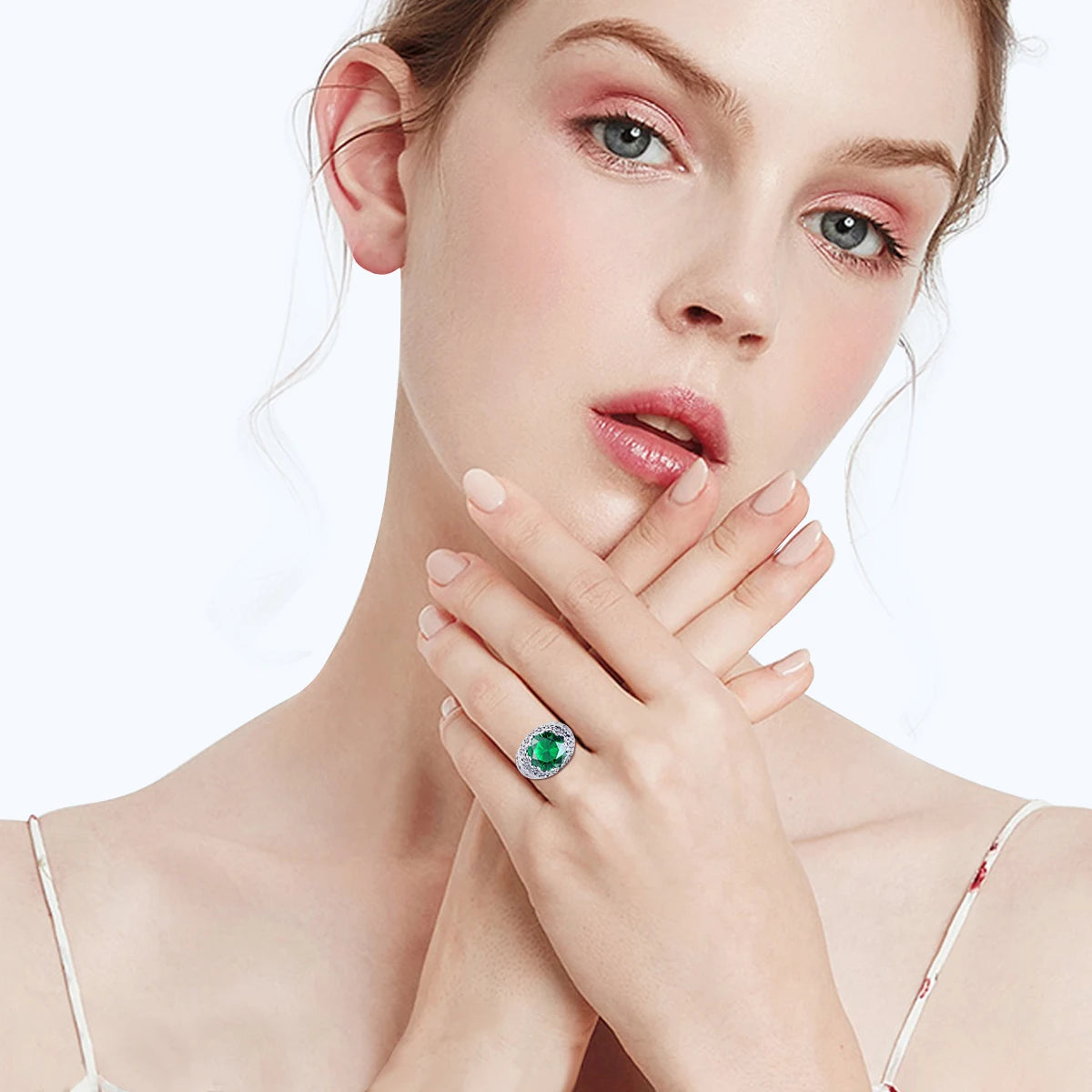 BiG-BOSS Vintage 925 Sterling Silver Men's Emerald Ring Gothic Punk Statement Jewelry Huge Gemstone Finger Rings for Men Custom Gift
