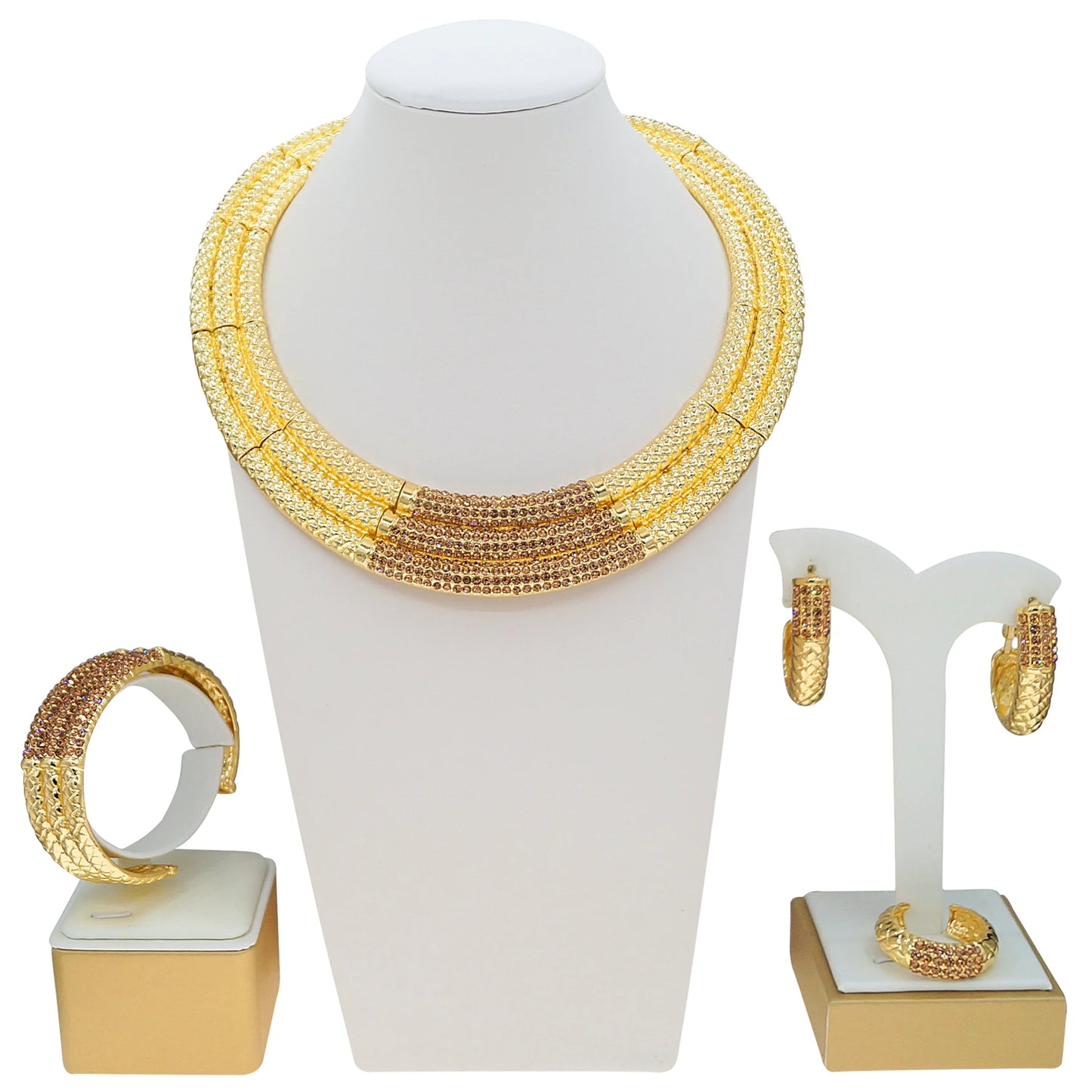 Zhuerrui Italiano Gold Designs Women Jewellery Set Party Fine Costume Jewelry Set Luxury Big Necklace Jewellery Sets I0001920