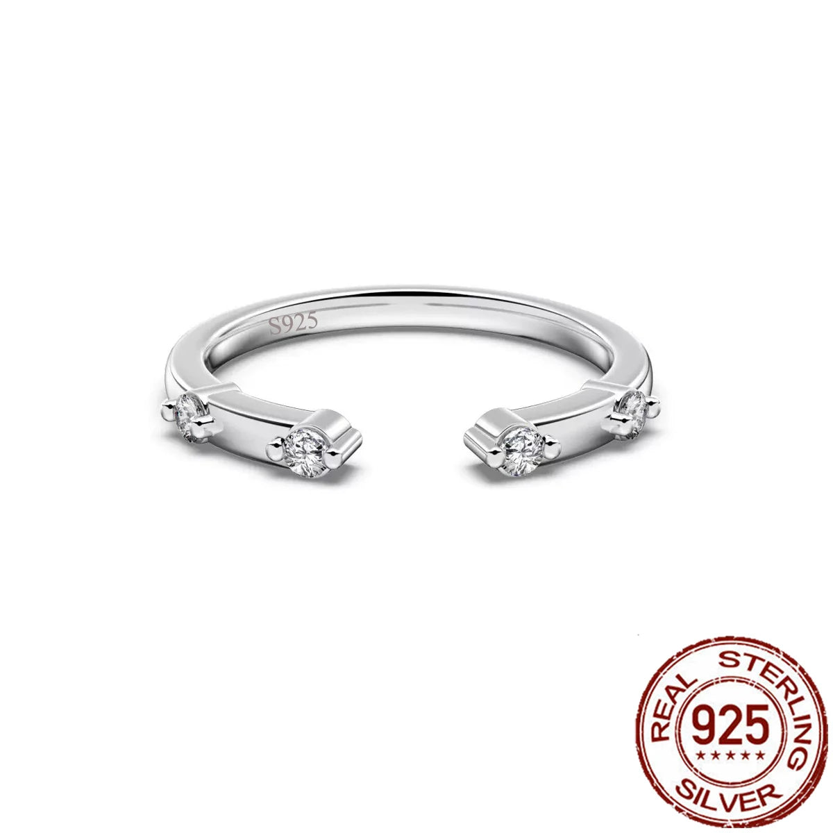 S&S 925 Sterling Silver CZ Stackable Ring Collection – Adjustable & Sized – Collection