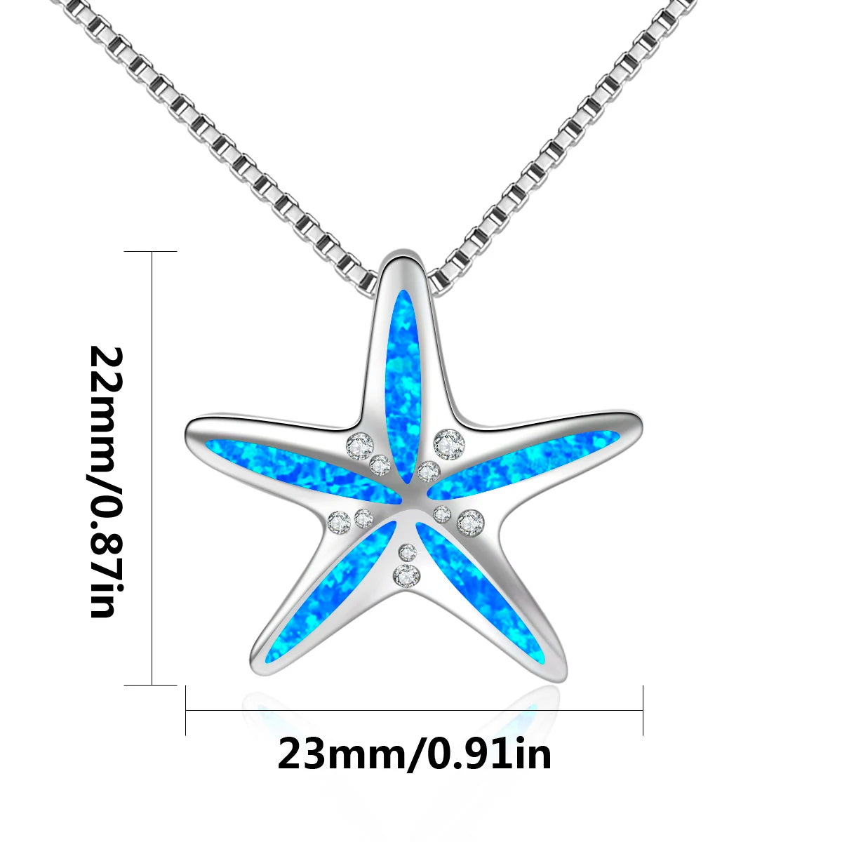 TikTok Viral Starfish Opal Necklace | Blue Coastal Jewelry - Ins Trendy Bulk Supply