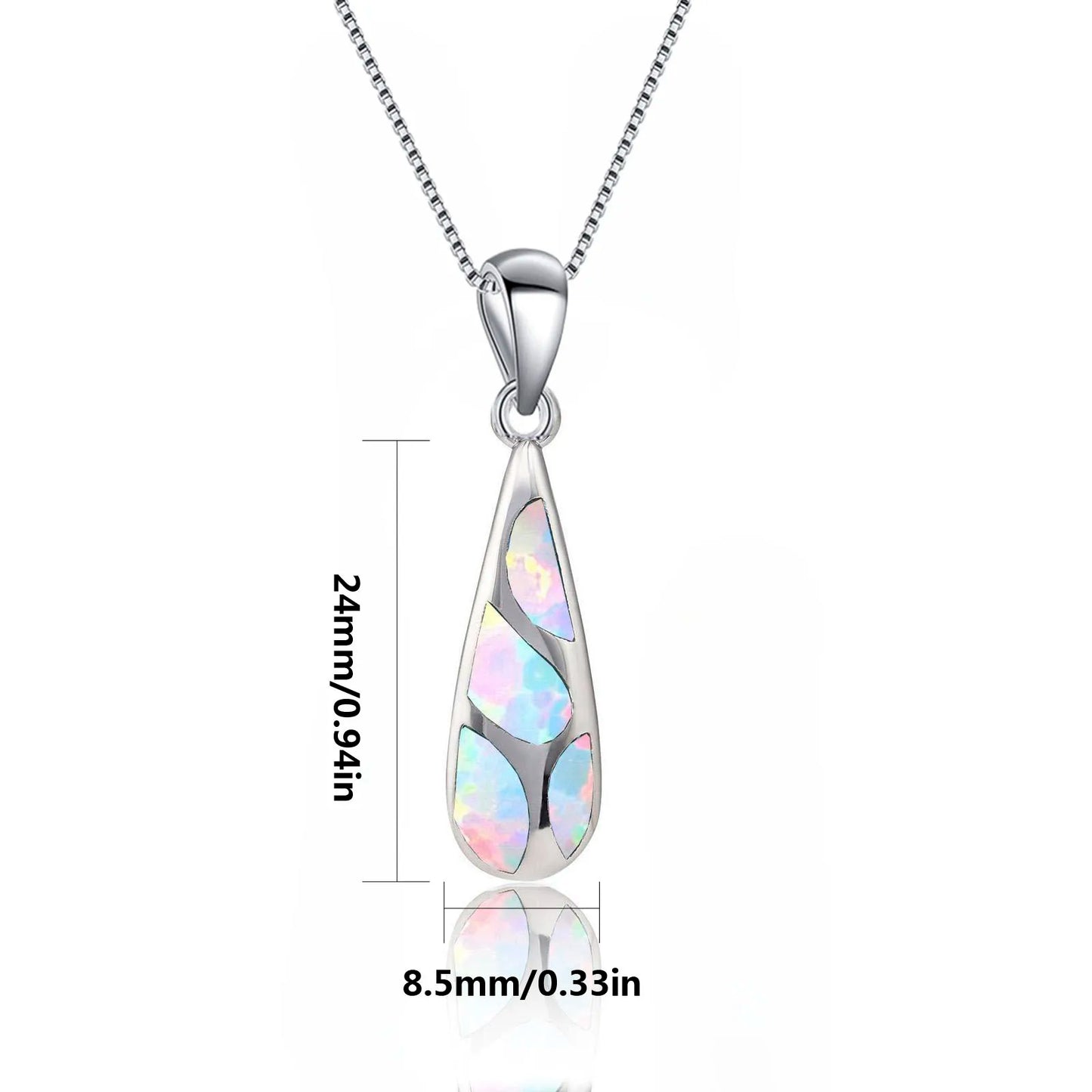 Womens Teardrop Opal Pendant Necklace Aobao Chic Daily Special Occasions