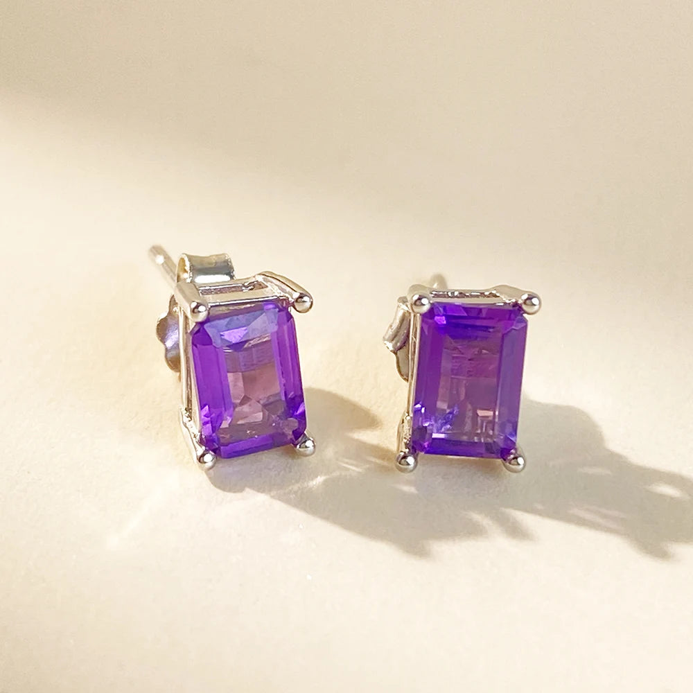 Gioiellieri Custom Fashion Cute Earrings for Girls Summer Natural Amethyst Design Inspired 925 Sterling Silver Gold for Anniversary Gift