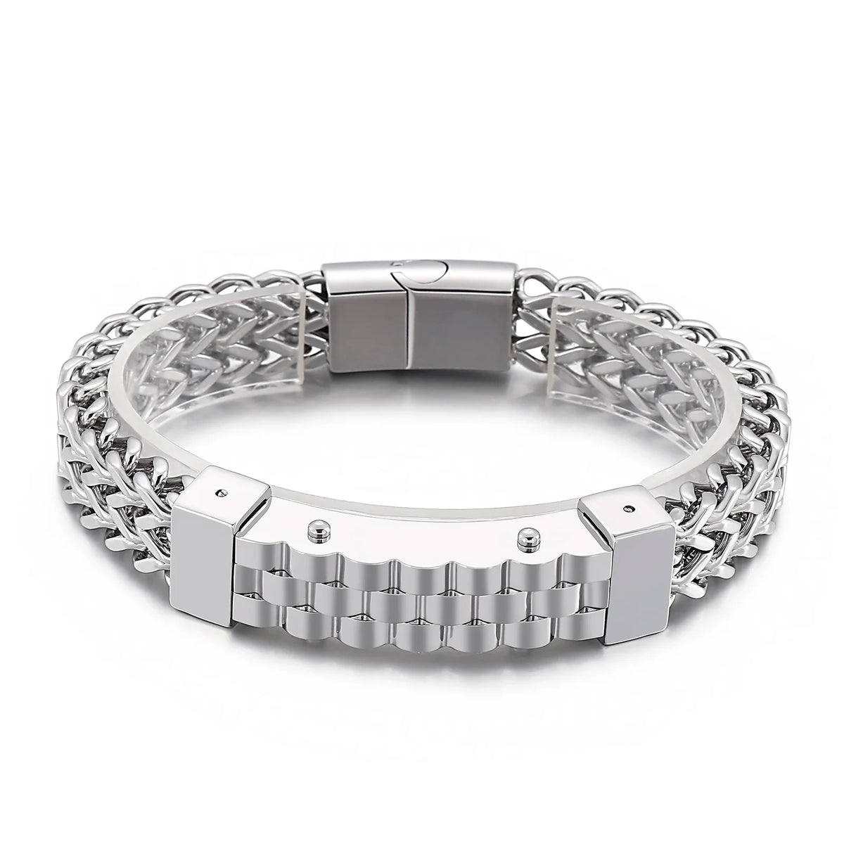 KALEN Punk Personality 18K Gold Plating Woven Chain Bracelets Men Stainless Steel Jewelry Bracelet