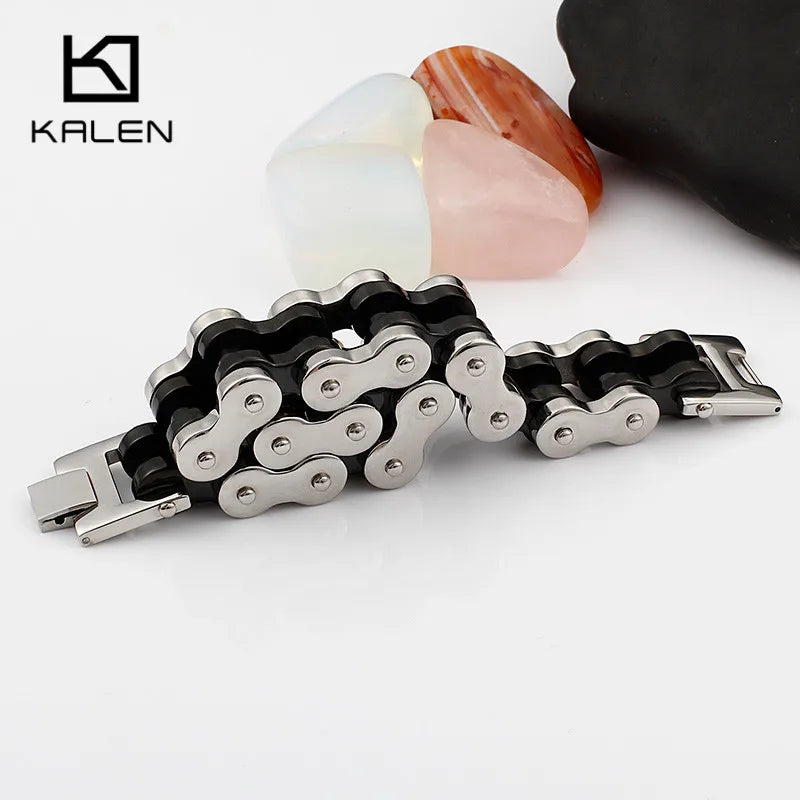 VIKING Mens Heavy Chunky Motorcycle Chain Bracelet – Silver Stainless Steel