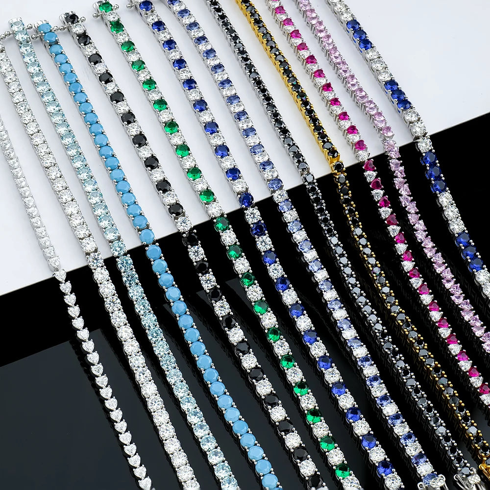 ArtistA Custom Women Jewelry Price 925 Sterling Silver Round Heart Gra Vvs Color Diamond Mossanite Moissanite Tennis Chain Bracelet