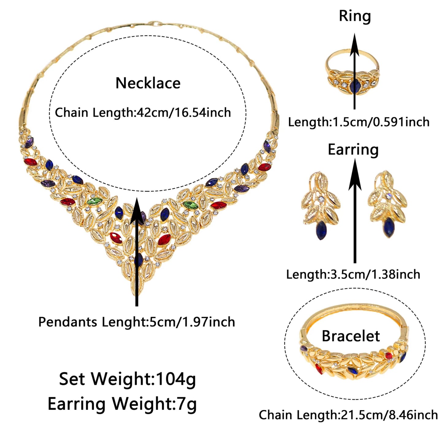 Zhuerrui High Quality Diamond Set Jewelry Set Color Gems Dazzling Earrings Heavy Industry Charm Senior Factory Direct SalesHM200