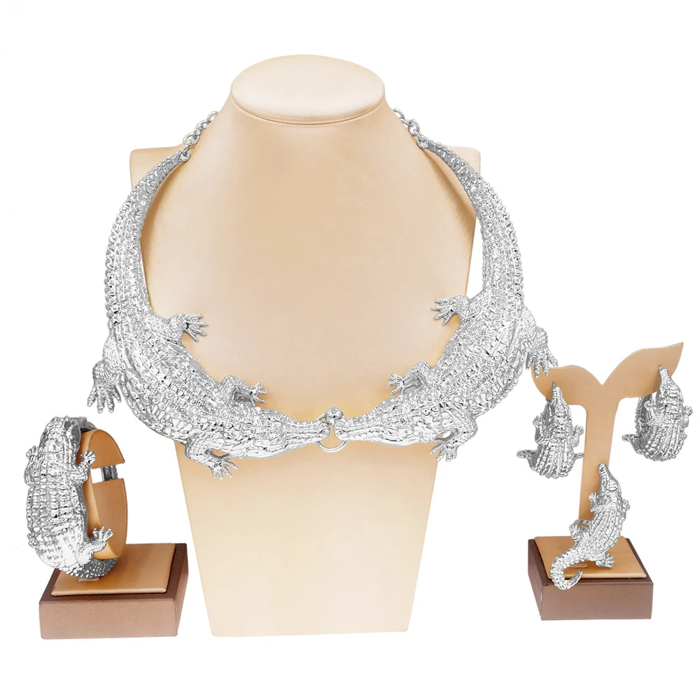 Zhuerrui Fashion Necklace Big Jewelry Sets New Design 24k Italian Gold Plated Women Jewelry Set H00631