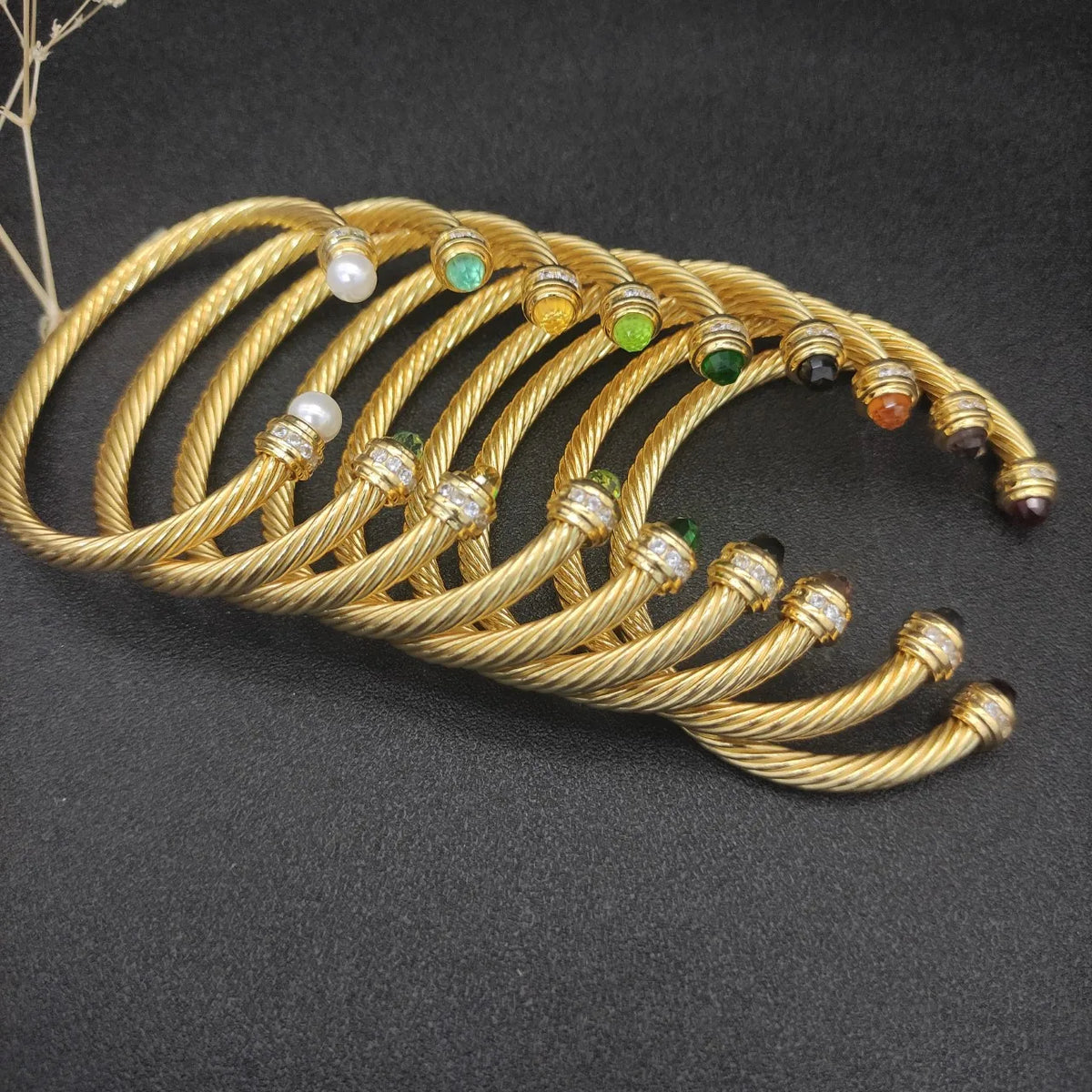 FASHIONISTA DY High-Quality 5mm Gold-Plated Diamond-Set Fashion Bracelet, Unisex Silver-Plated Diamond-Set Bracelet, Jewelry