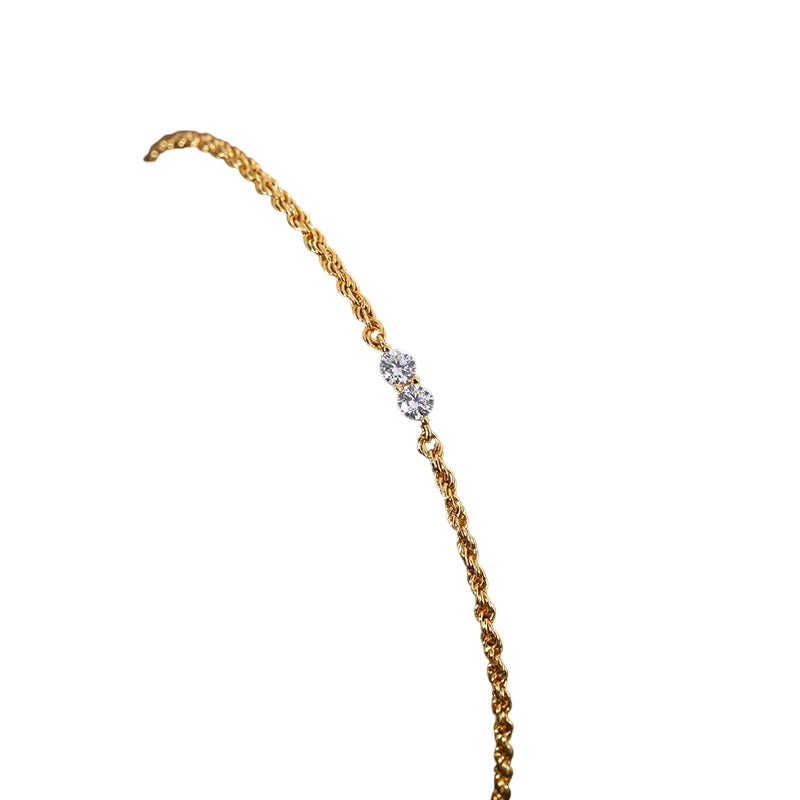 MuShan Jewelry Factory Double Diamond Flowing Light Twist Bracelet a Versatile Silver Gold-plated Jewelry for Women