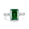 High Quality Fine Jewelry 925 Sterling Silver Green Zircon Ring for Women Gifts Emerald Luxury Women's Green Stone Ring Jewelry