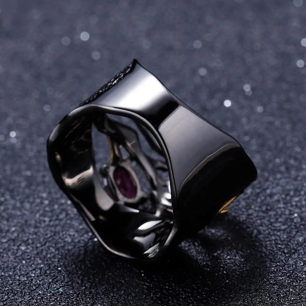 ArtistA Abiding 925 Sterling Silver Jewelry Ring Custom Handmade Branch Natural Rhodolite Garnet Gemstone Women Rings