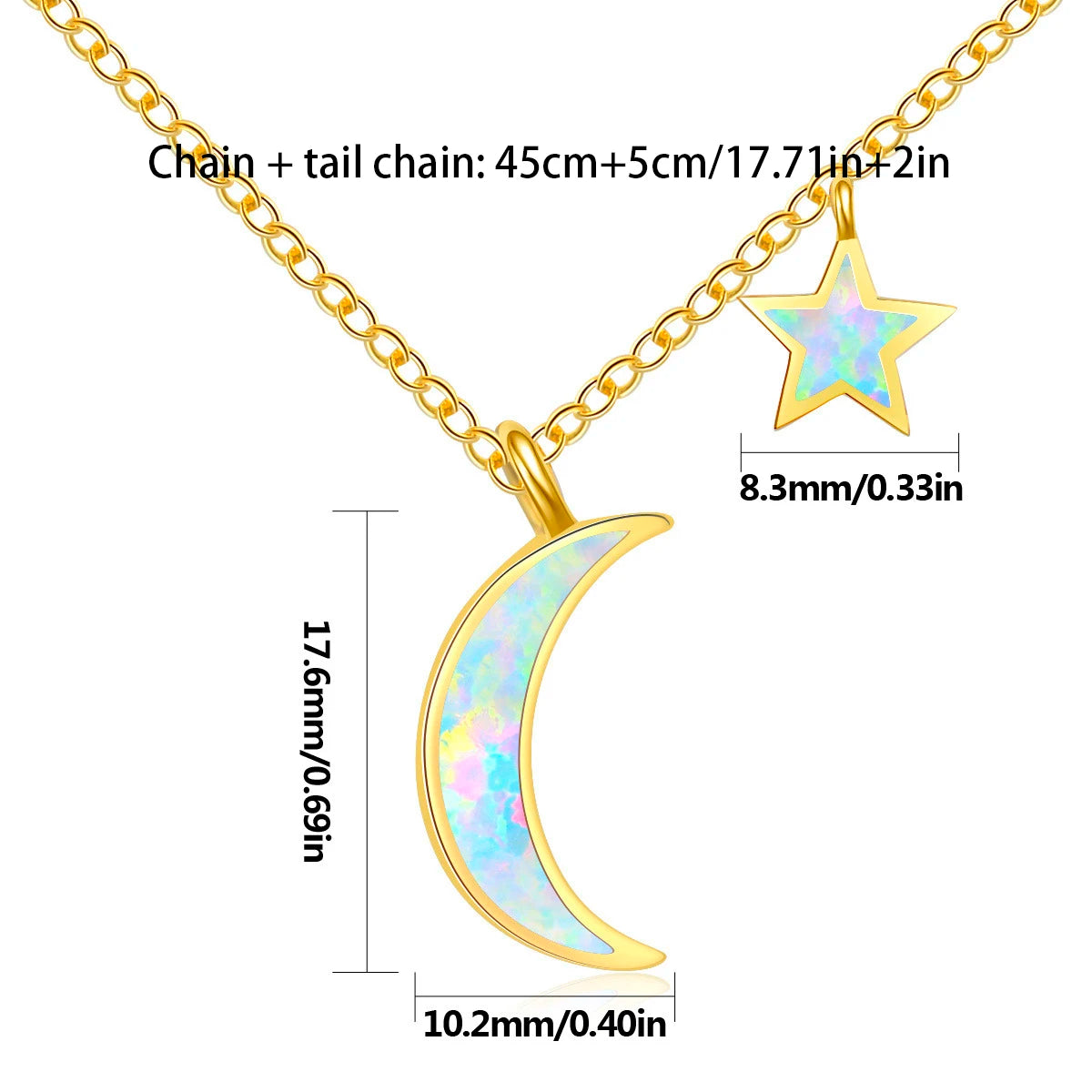 Aobao Opal Gemstone Necklace Gold Plated Copper Material