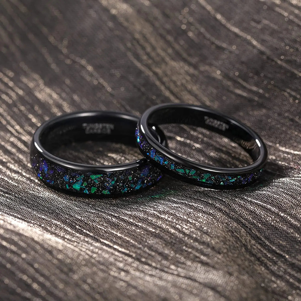 REBEL Created Opal Inlay Tungsten Carbide Ring