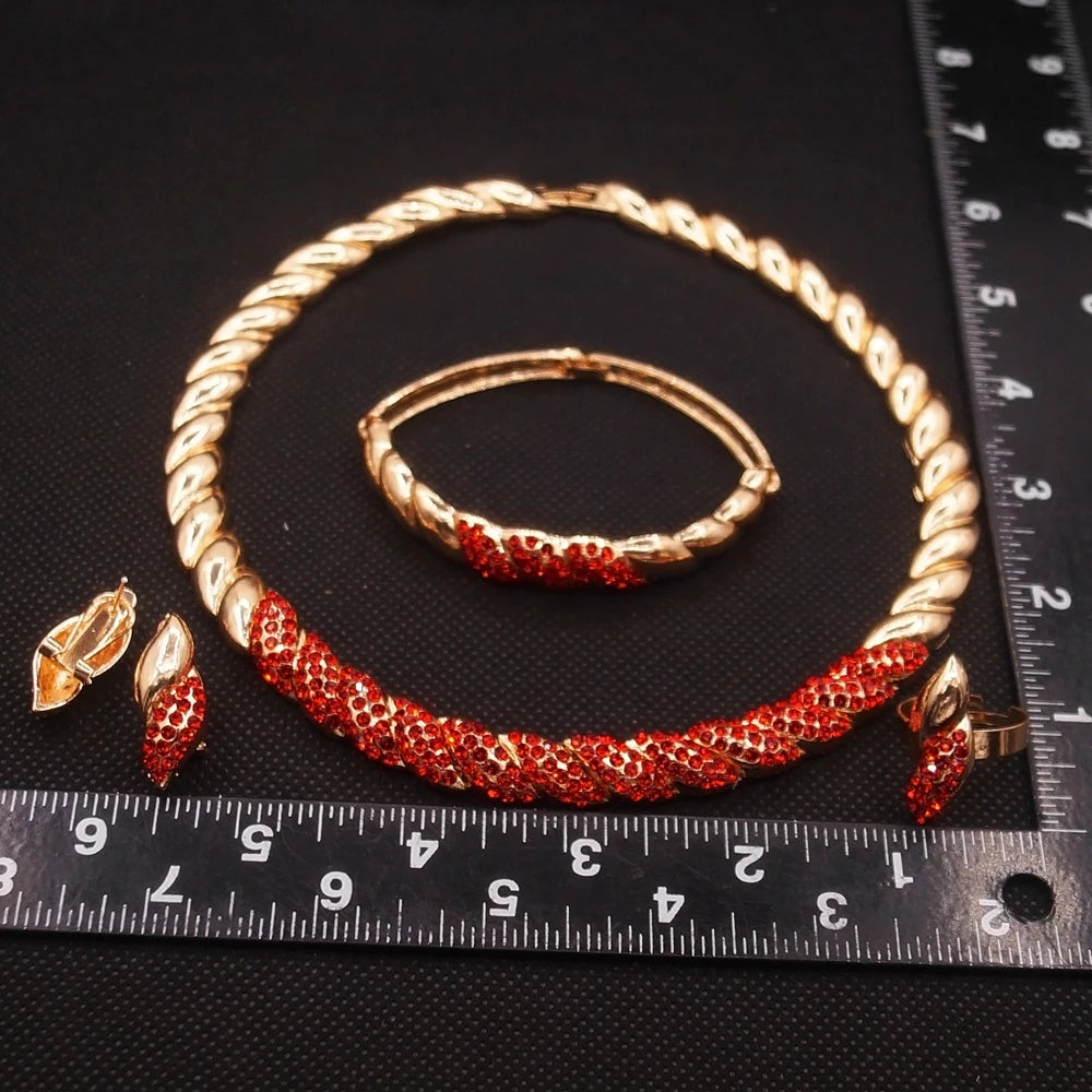 Zhuerrui Italiano Gold Designs Women Jewellery Set Party Fine Costume Jewelry Set Luxury Big Necklace Jewellery Sets HC21050414