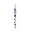 S&S Stainless Steel Heart Dangle Belly Button Ring | 6 Colours | 70mm