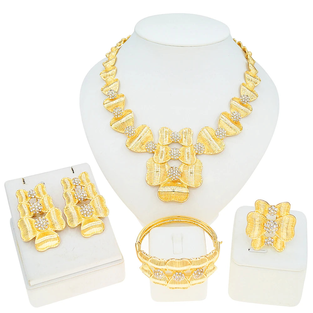 Zhuerrui Italiano Gold Designs Women Jewellery Set Party Fine Costume Jewelry Set Luxury Big Necklace Jewellery Sets I008520