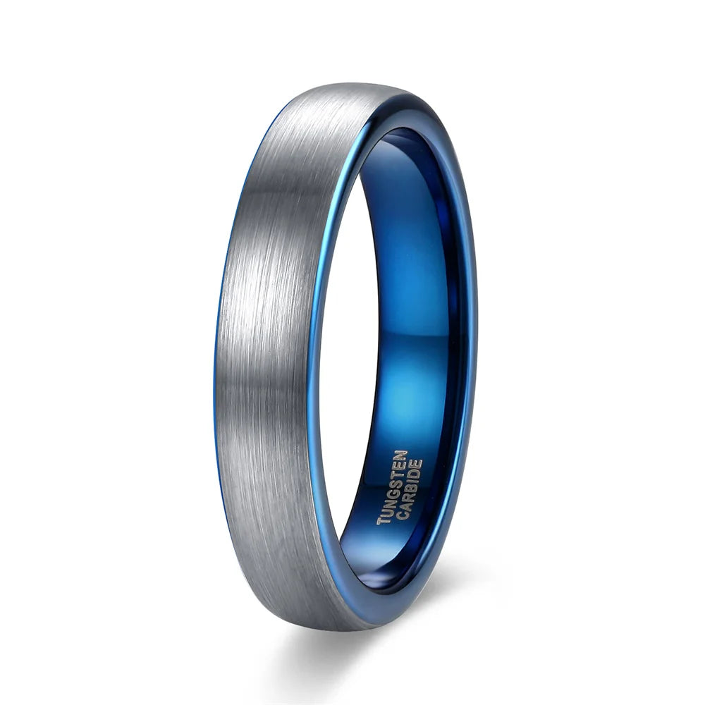 REBEL Blue Domed Tungsten Carbide Ring