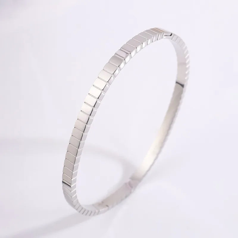 REBEL Stainless Inoxydable Stainless Steel 18K Gold Plated Roman Women Fashion Jewelry Bracelets Bangles