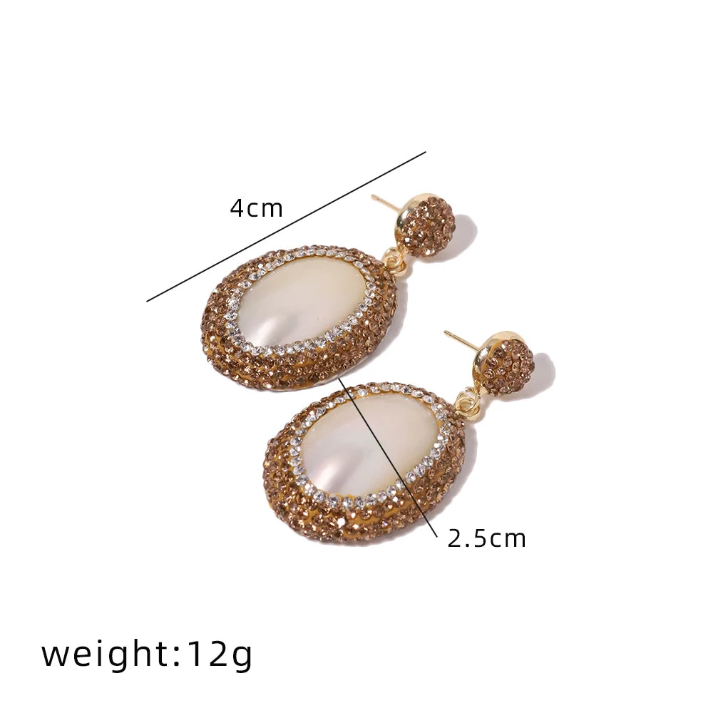 Natural Freshwater Pearls Multi Color Mud Inlaid Earrings Sparkling Zircon Embellishments Earrings Wedding Gifts for Women