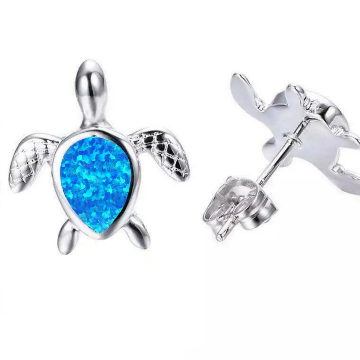Tiktok Ins Viral Sea Turtle Stud Earrings | Blue Opal Ocean Animal Jewelry Wholesale