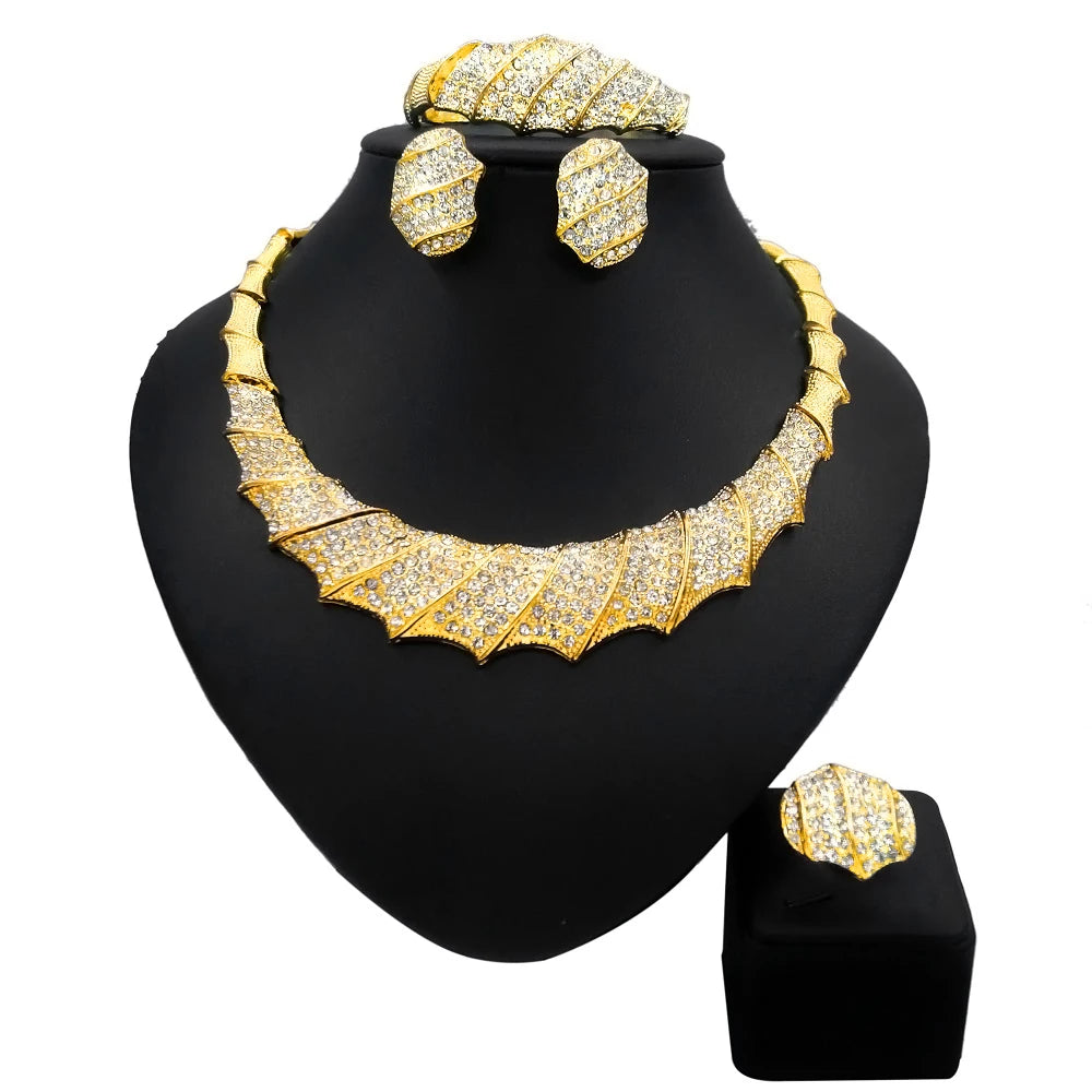 Zhuerrui Leopard Italian Gold Design Jewelry Set Premium Good Quality Wholesale Jewelry Women Wedding Party Gifts HC10029