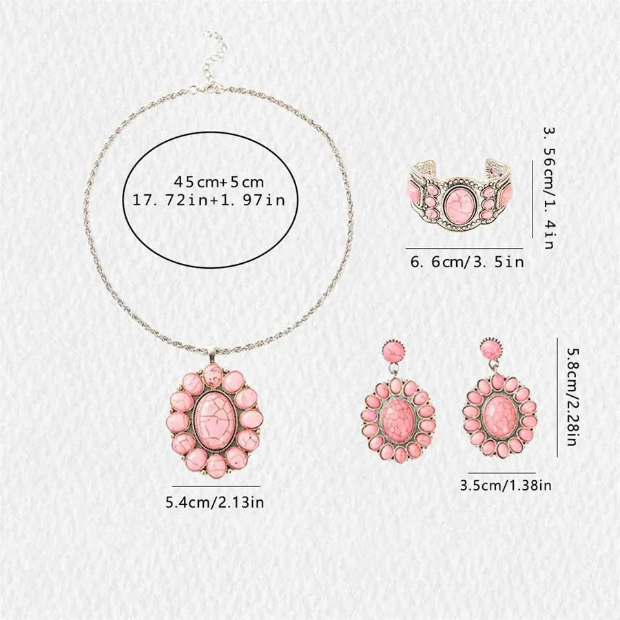S&S Bohemian Natural Stone Necklace, Earring & Bracelet Set | S&S Collection