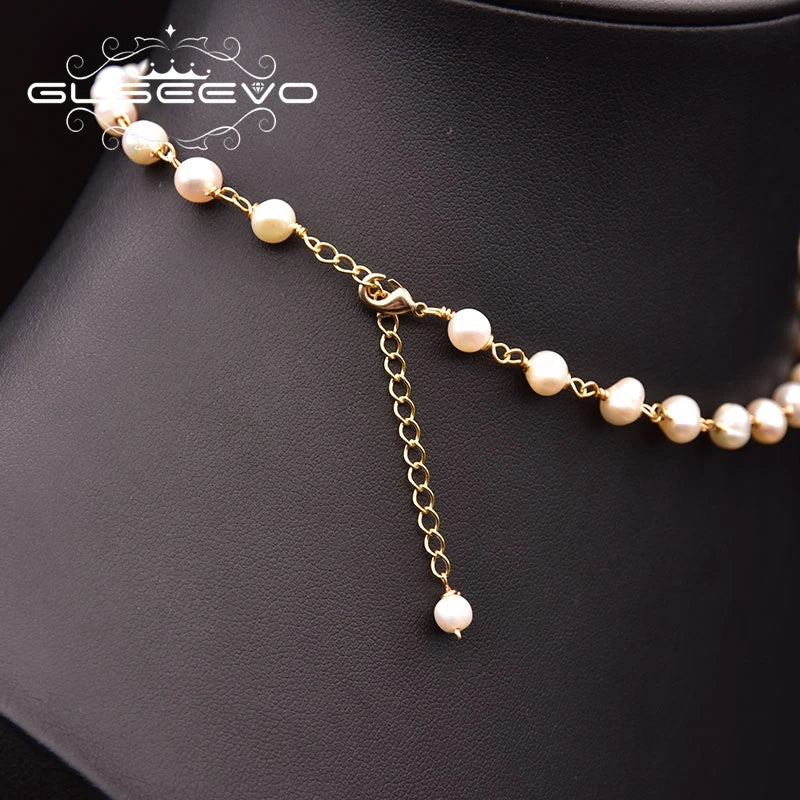 New Natural Freshwater Pearl Short Necklace Women Customized Necklace Jewelry Gold Plated Chain