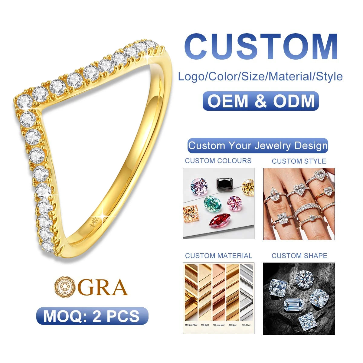 Gioiellieri Gold Jewelry Bijoux Luxury Woman Versatile Pair Rings Real 14K Gold Hollow Moissanite Rings