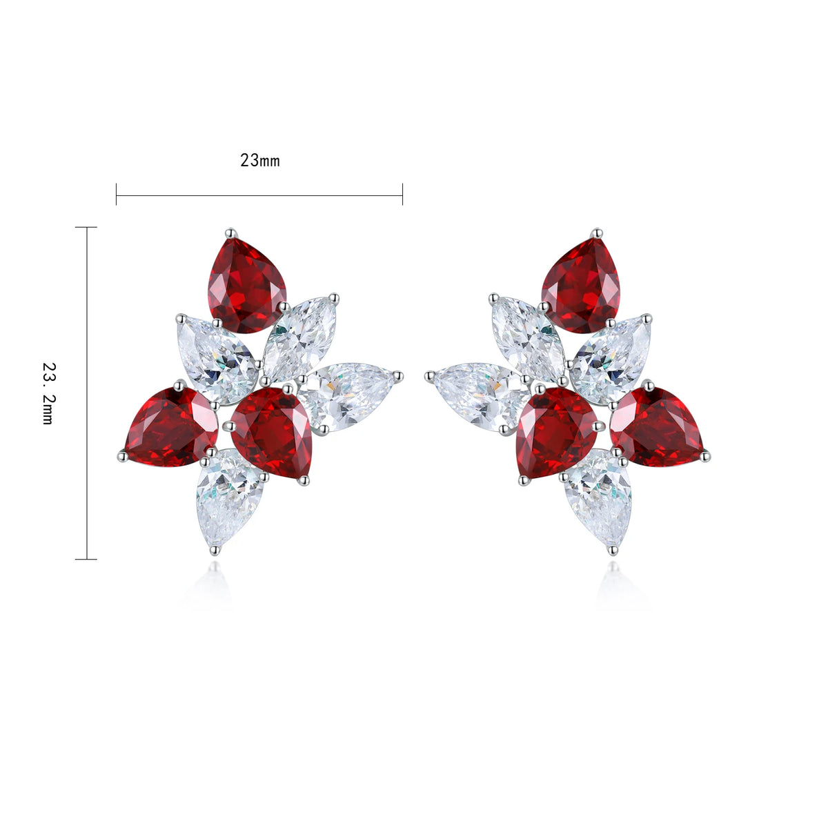 Gemfiori Anster High Quality S925 Lab Grown Ruby Earring Stud Dainty Gemstone Stud Earrings for Women Daily Wear Gift