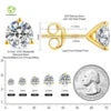 REDheart Women Men Jewelry Yellow 14K 18K White Gold Plated 925 Silver Lab Created Diamond VVS Moissanite Stud Earring with GRA Certified