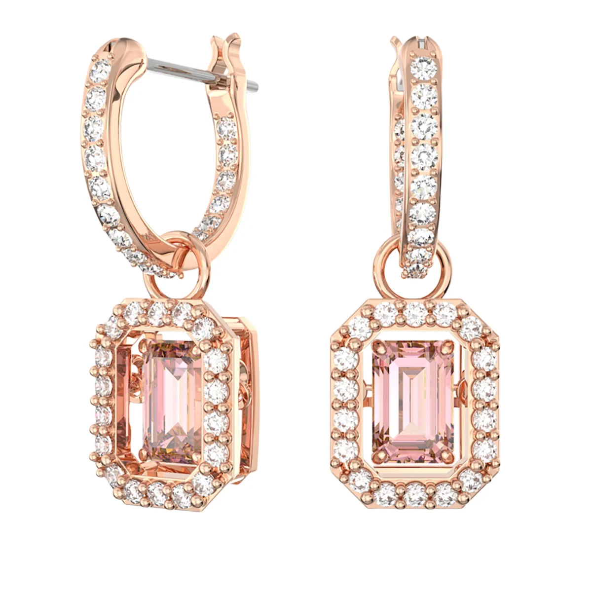 S&S Luxury Vintage Brass Zircon Sparkling Drop Earrings Elegant High-End Jewelry for Women for Parties & Special Occasions