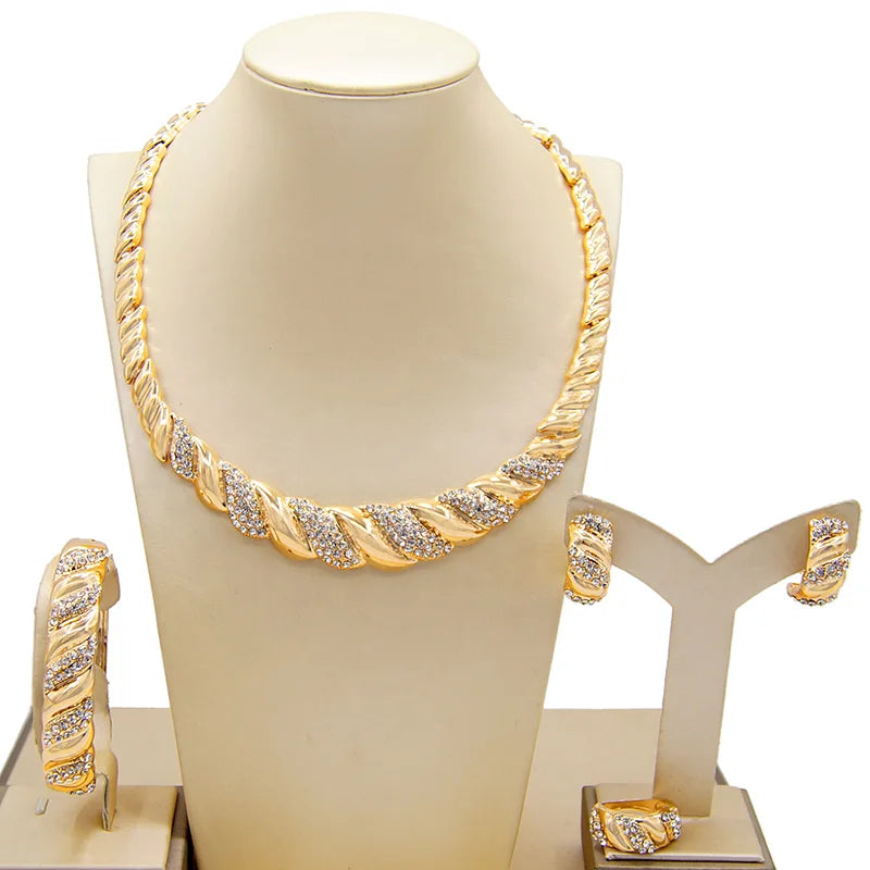Zhuerrui New Design Brazilian Jewellery Set Italian Designs 24k Gold Plated Jewelry Set Artificial Jewellery Sets HD20074414