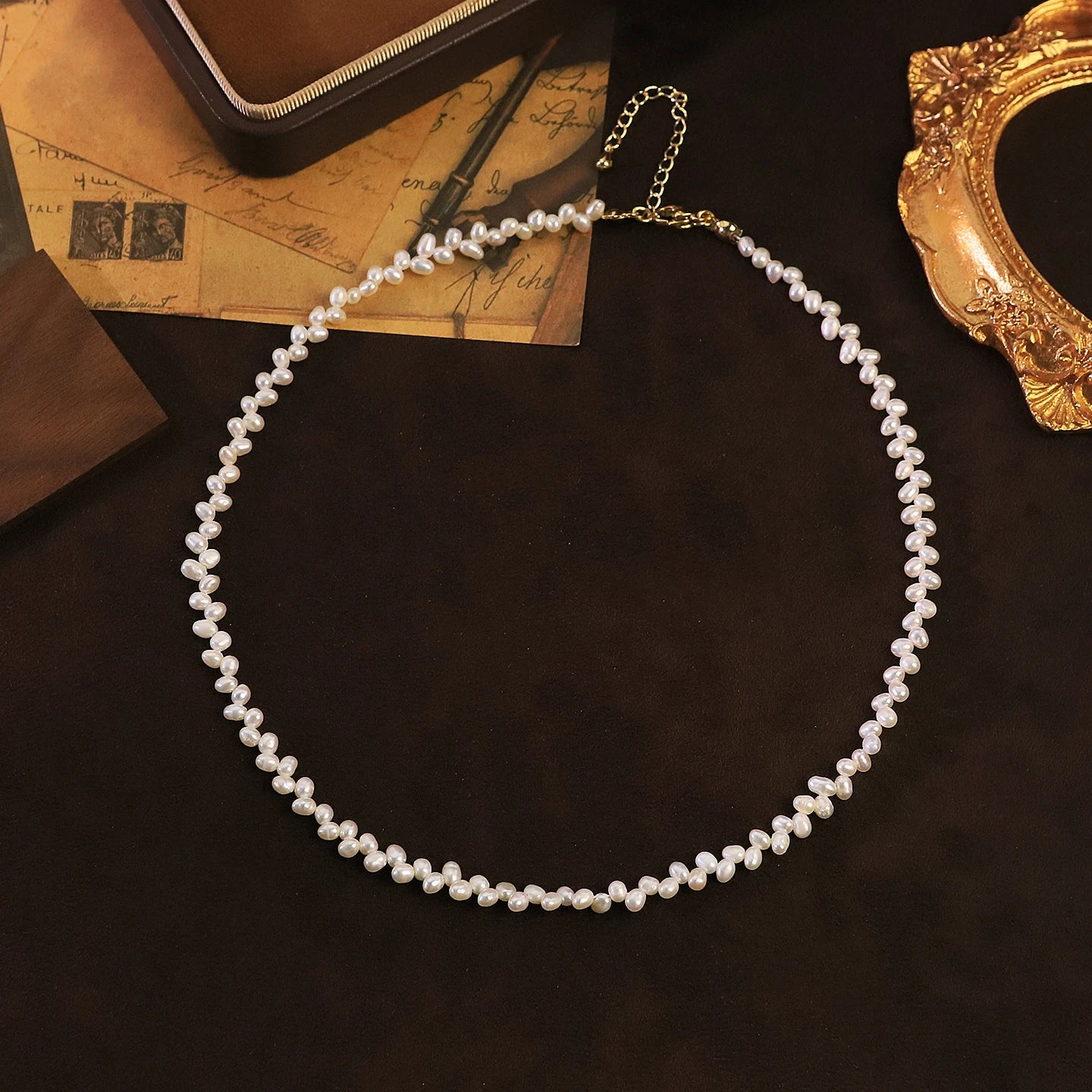 Natural Freshwater Pearl Necklace for Women Daily Office Wedding Bridesmaid Gift Dainty Necklace Korean Style Fashion Jewelry