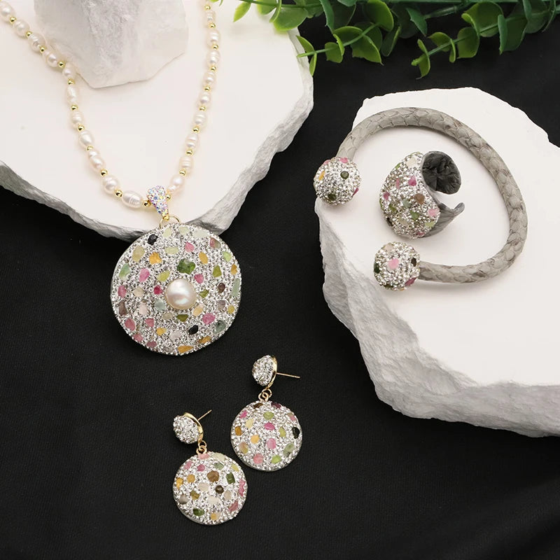 GLSEEVO 18K Gold Plated Zircon Bridal & Wedding Jewellery Sets — Luxury Vintage Collection | Necklace, Earrings, Ring & Bracelet