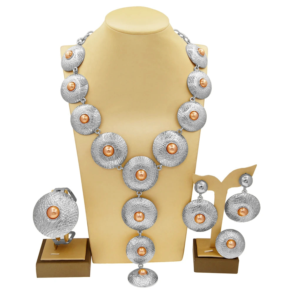 Zhuerrui Italian Gold Plated Jewelry Sets High Quality Brazilian Gold Jewelry Set Necklace Bracelet Chain Jewelry Set H00507