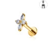 Wholesale G23 ASTM F136 Implant Grade Titanium Internal Thread Labret Ear Stud Zircon Helix Tragus Lip Body Piercing Jewelry